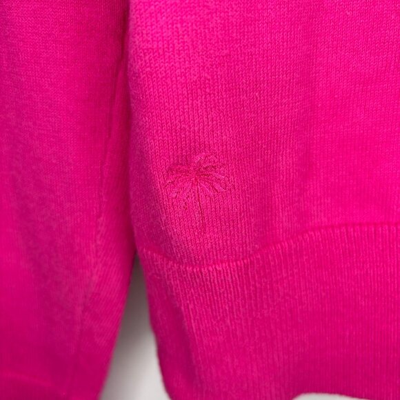 LILY PULITZER Scoop Neck Cardigan Womens S Pink Ribbon Detail Knit - Picture 5 of 6